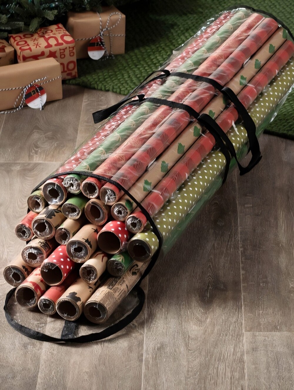 Zober Gift Wrapping Paper Storage Bag Fits 40" Rolls, Black